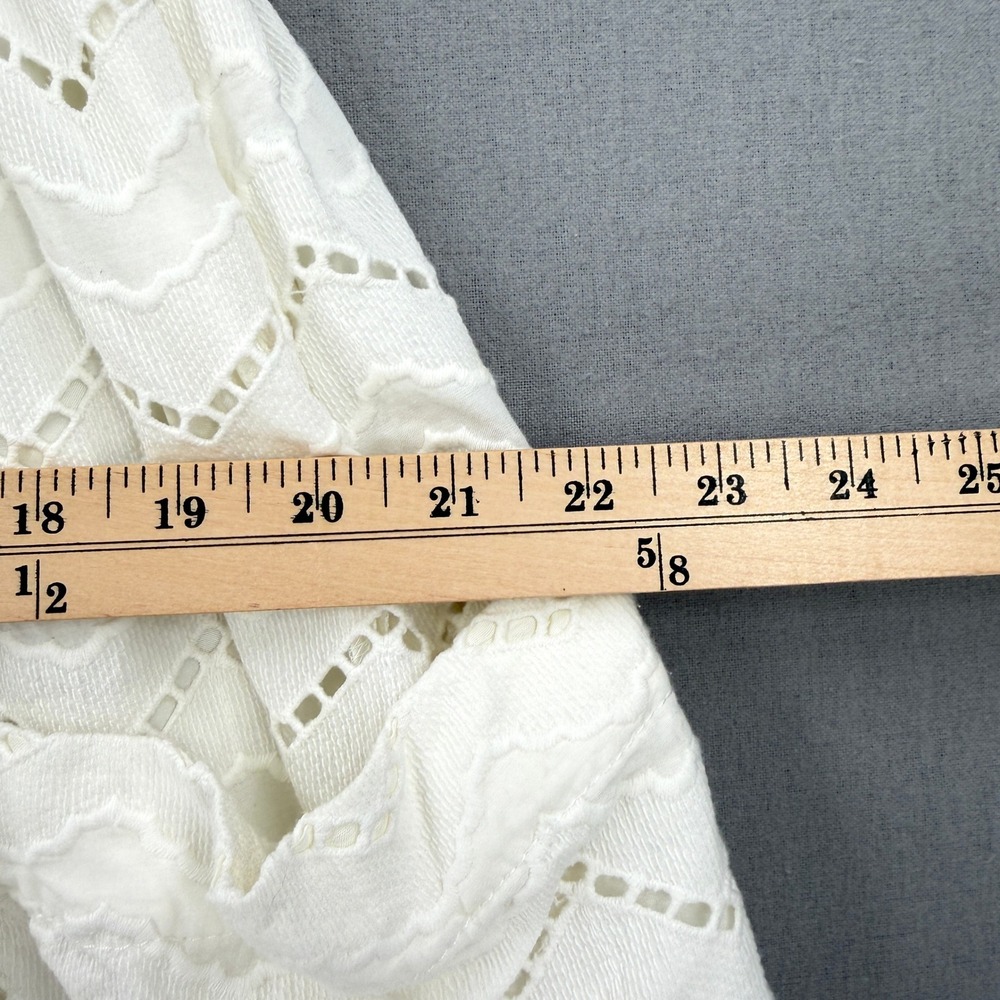 Tracy Reese x Anthropologie A-line Skirt Women 14 White Eyelet Tie Waist Midi - Picture 14 of 16